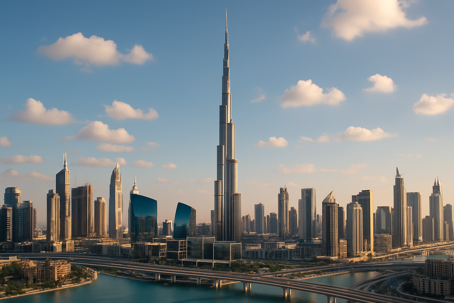 Dubai skyline with Burj Khalifa